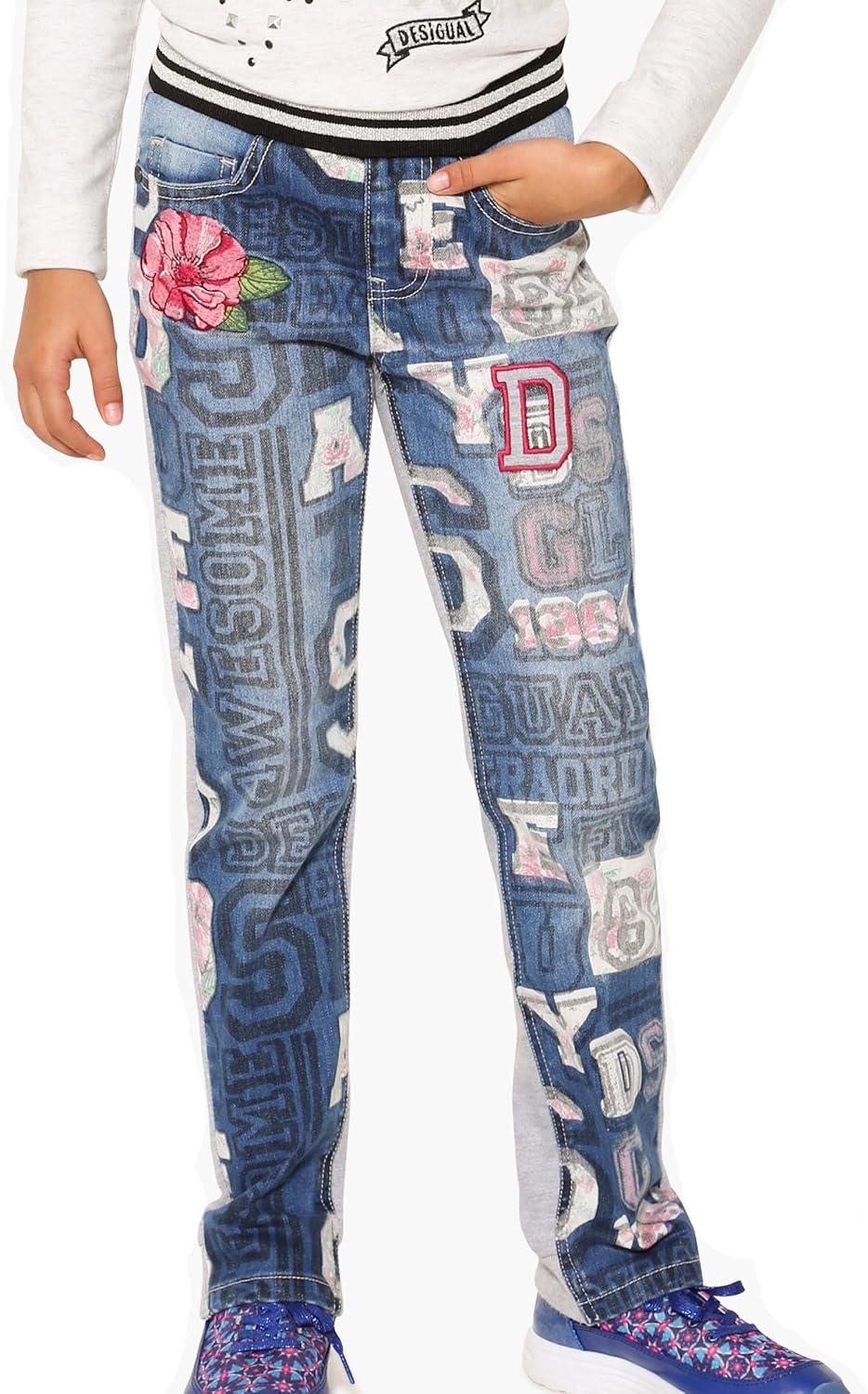 desigual embroidered jeans