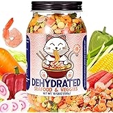 Dehydrated Freeze-Dried Seafood & Vegetable Mix - 100% Natural Ramen Toppings for Soups, 11 Mixed Ingredients, No additions, Ideal for Cooking, Pizza, Emergency Supply, 10.58OZ