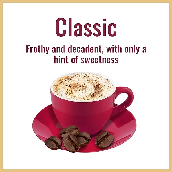 HILLS BROS INSTANT DECADENT CLASSIC CAPPUCCINO MIX WITH A HINT OF SWEETNESS, EASY TO USE AND CONVENIENT, ENJOY COFFEEHOUSE FLAVOR AT HOME, FROTHY, 14 OZ