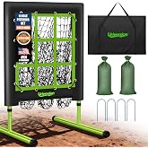 9 Hole Pitching Net with Strike Zone, 5 Heights Baseball Pitching Target | Portable Pitching Target Net​ for Baseball Softball with Carry Bag, Adjustable Accuracy Trainer for Teen &amp; Adult, Quick Setup