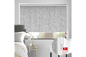Homebox 100% Blackout Roller Window Shades,Blinds for Windows with Waterproof Fabric,Thermal Insulated,UV Protection,Roller Blinds for Home,Bedroom,Bathroom,Office,Easy to Install,Grey,45" W x 72" H