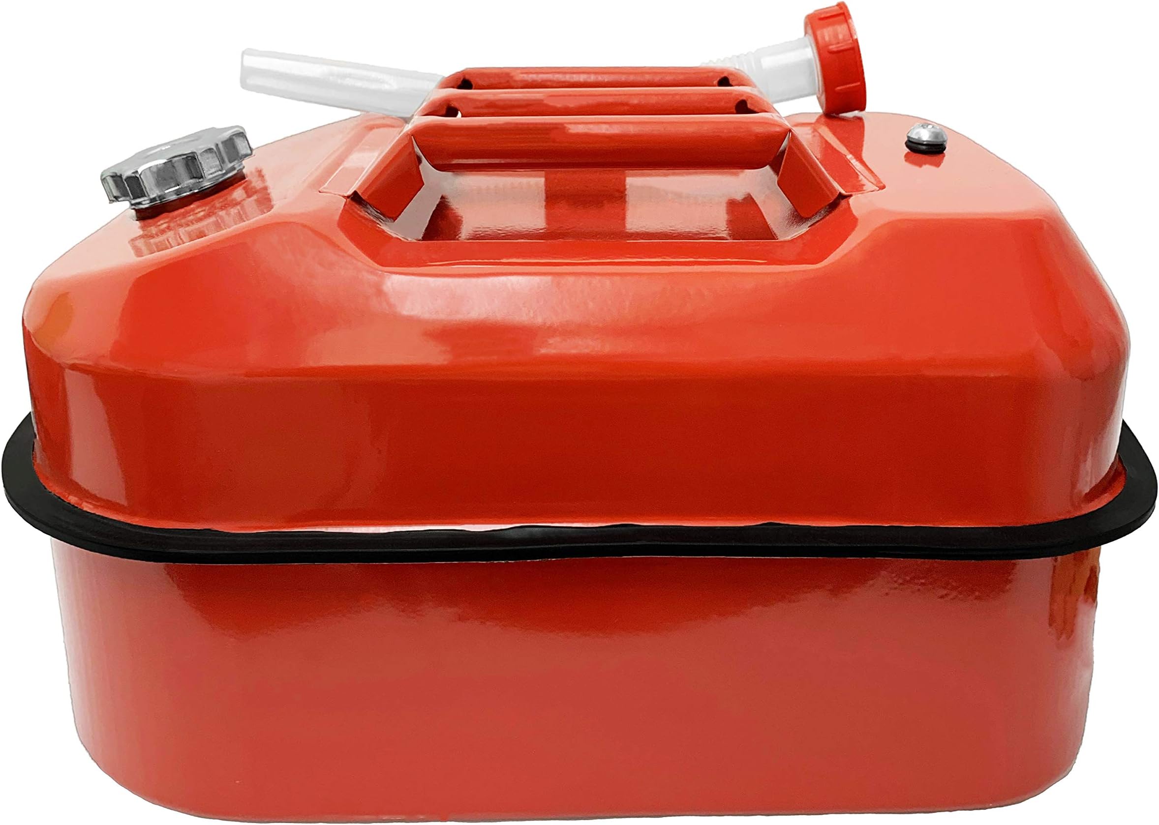 STEL Horizontal/Flat Jerry/Fuel Metal Red Can 20 Litre Screw Top