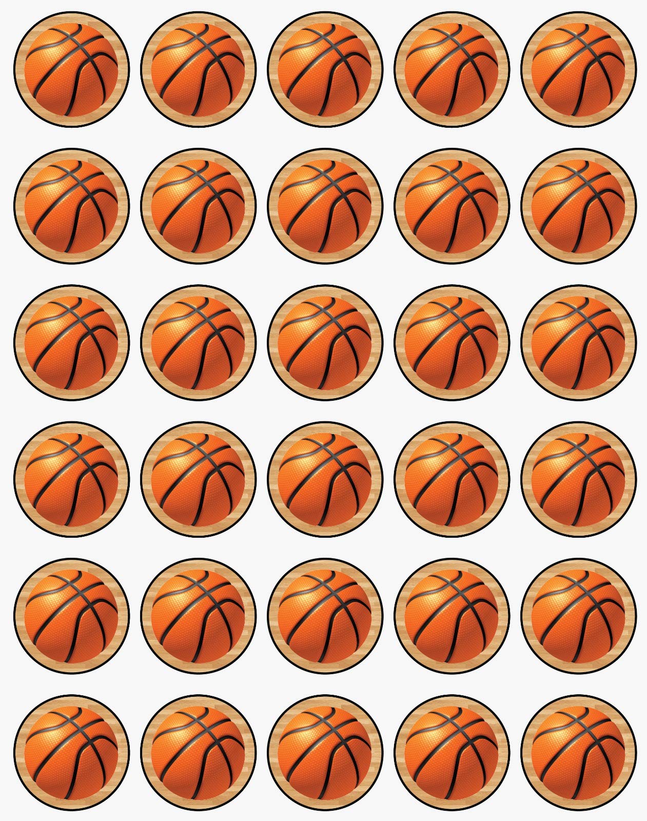 Buy 30 x Edible Cupcake Toppers Themed of Basketball Collection of