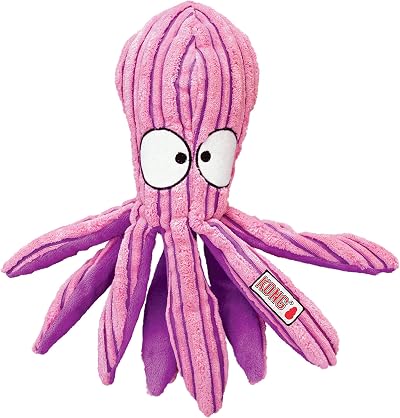 KONG CuteSeas Octopus Corduroy Plush Dog Toy for Large Dogs