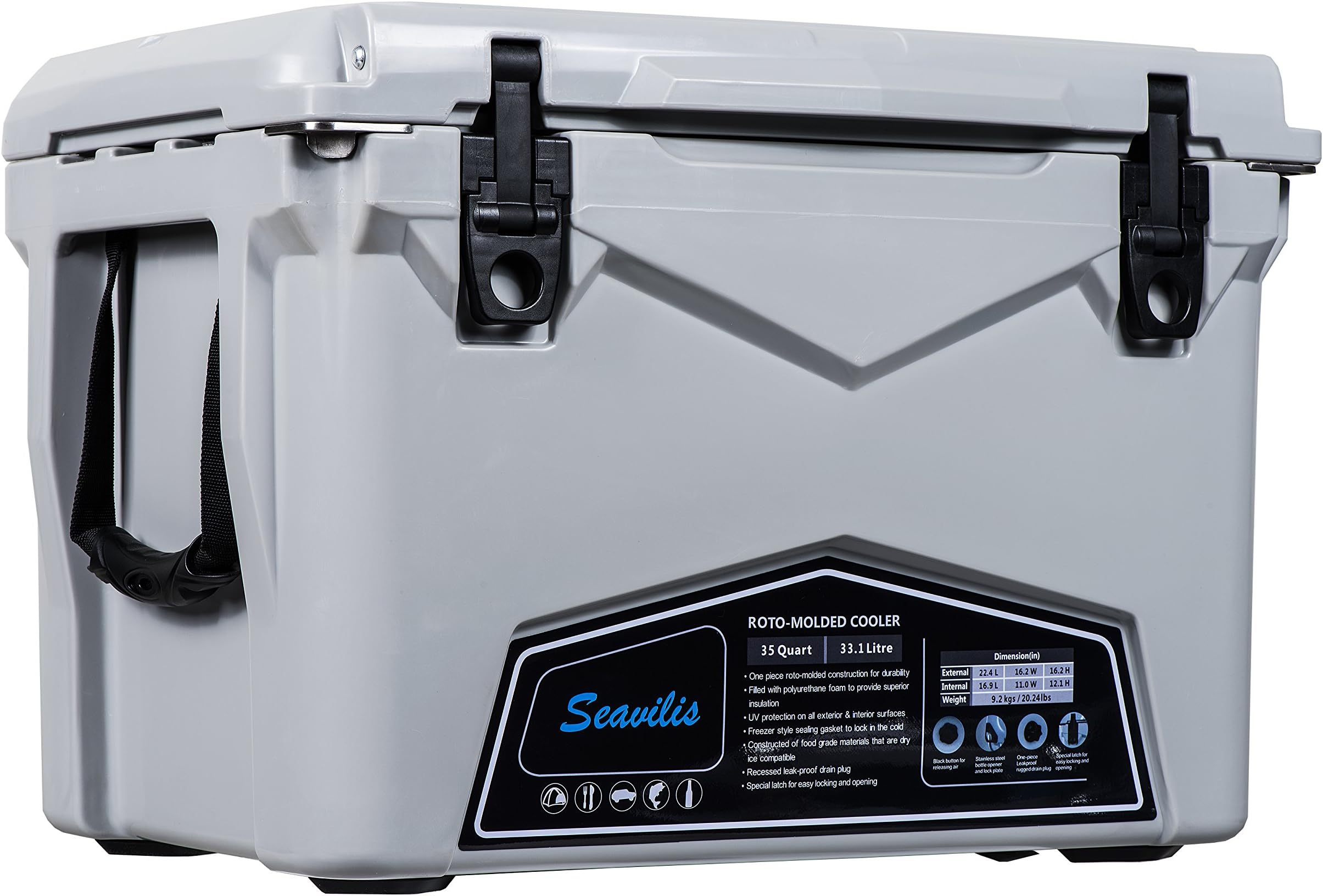 Seavilis Cooler (Milee)-Heavy Duty & roto Molded Ice Chest with Free Accessories.