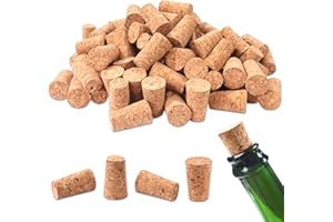 GUANENA 100 Pack Natural Wood Corks, Wooden Tapered Cork Plugs Wine Stopper Corks Bulk, Wine Bottles Corks for Crafts, Replacement Cork Stoppers for Wine, Beer, Liquor Bottles