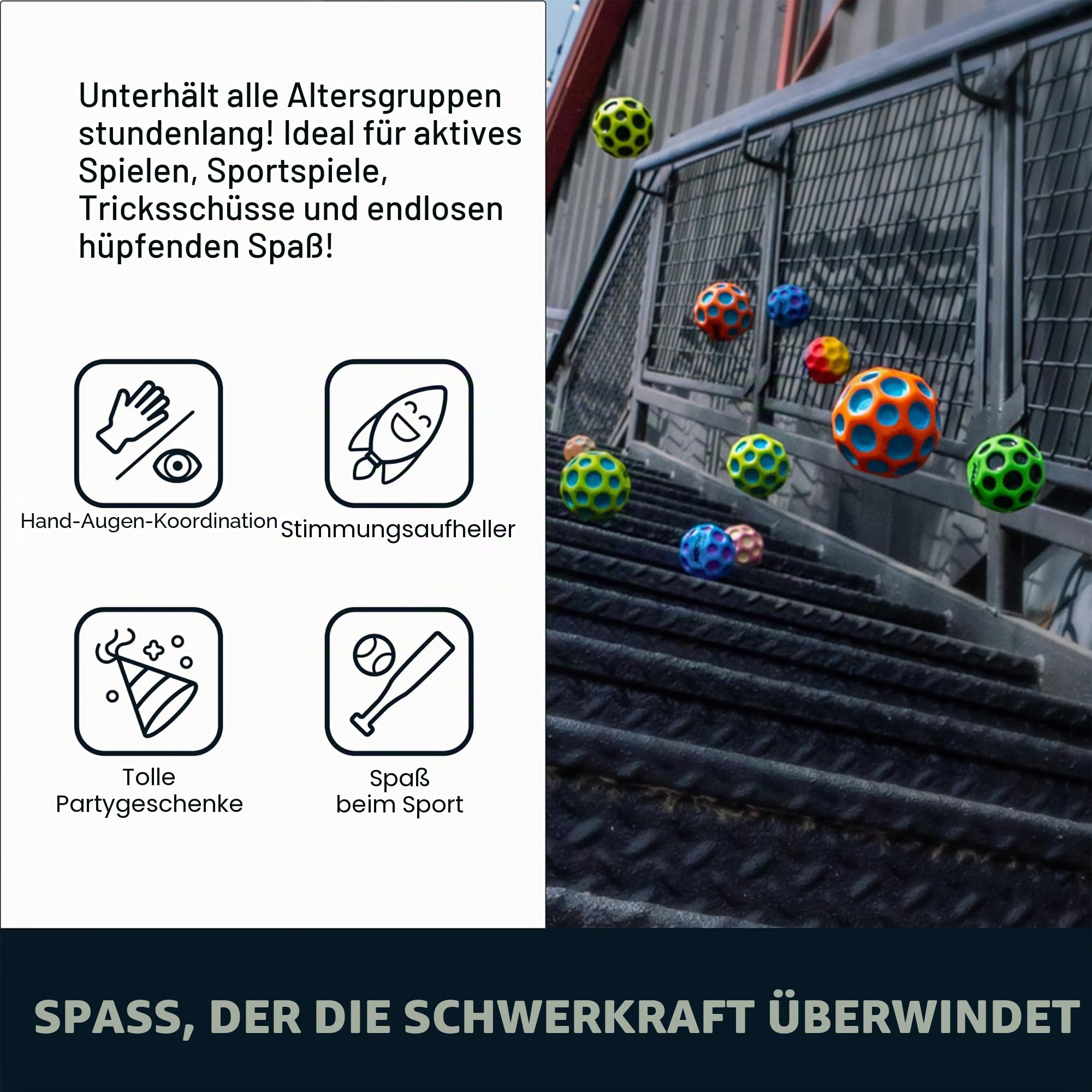 Waboba Moonshine Ball Leuchtball, Leuchtender Moon Ball, Hyper Bouncy im Dunkeln Leuchtend, Extra Sprungkraft Ball – Blau 4