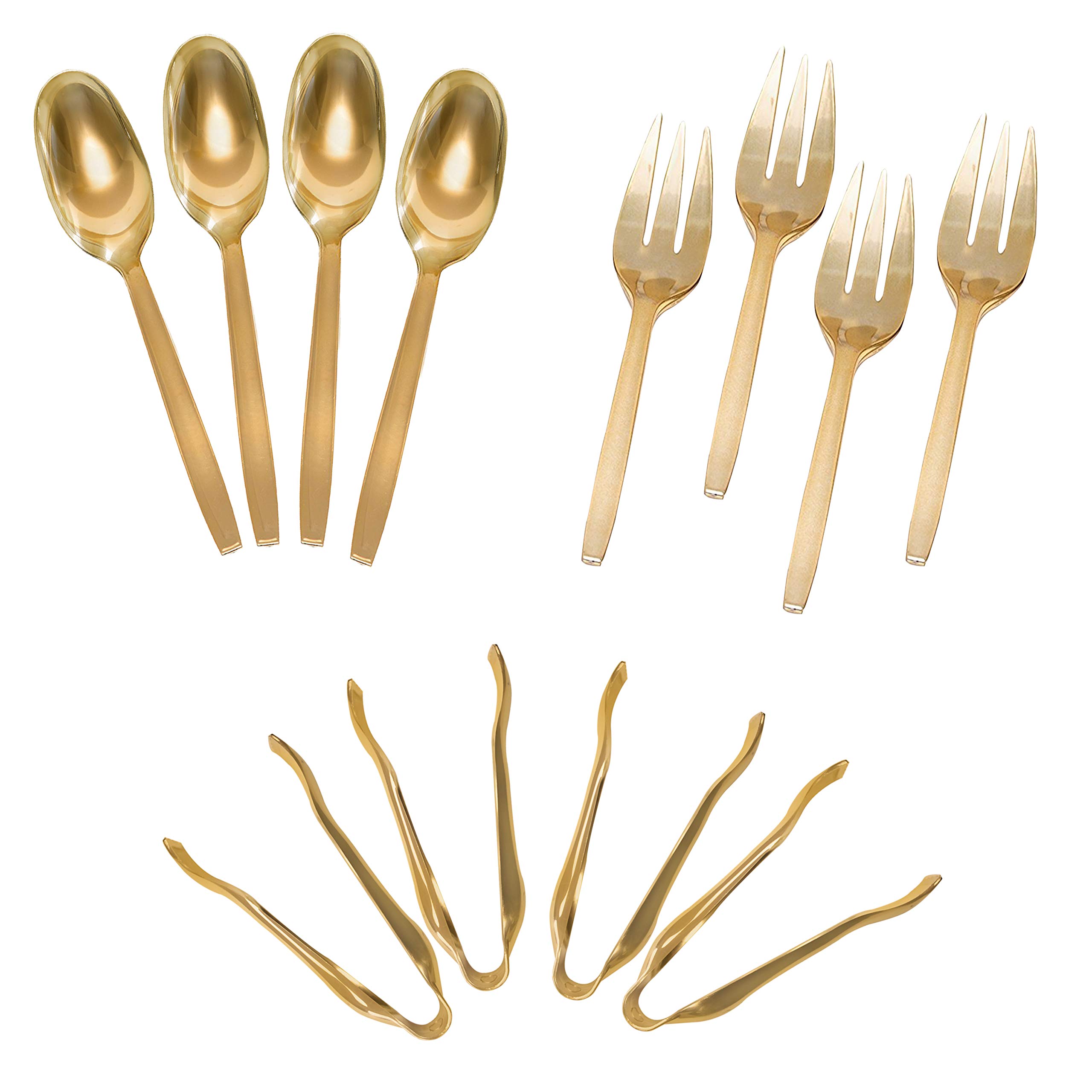 Upper Midland Products Gold Disposable Plastic Serving Utensils Four