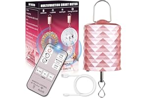 OMCCHK Disco Ball Motor, 2000mAh Battery Operated Rotating Wind Spinner Motor with Remote & Timing, USB Rechargeable Mini Rose Gold Spinning Baby Crib Mobile Motor for Hanging Ornament Wind Chime Mirror Ball