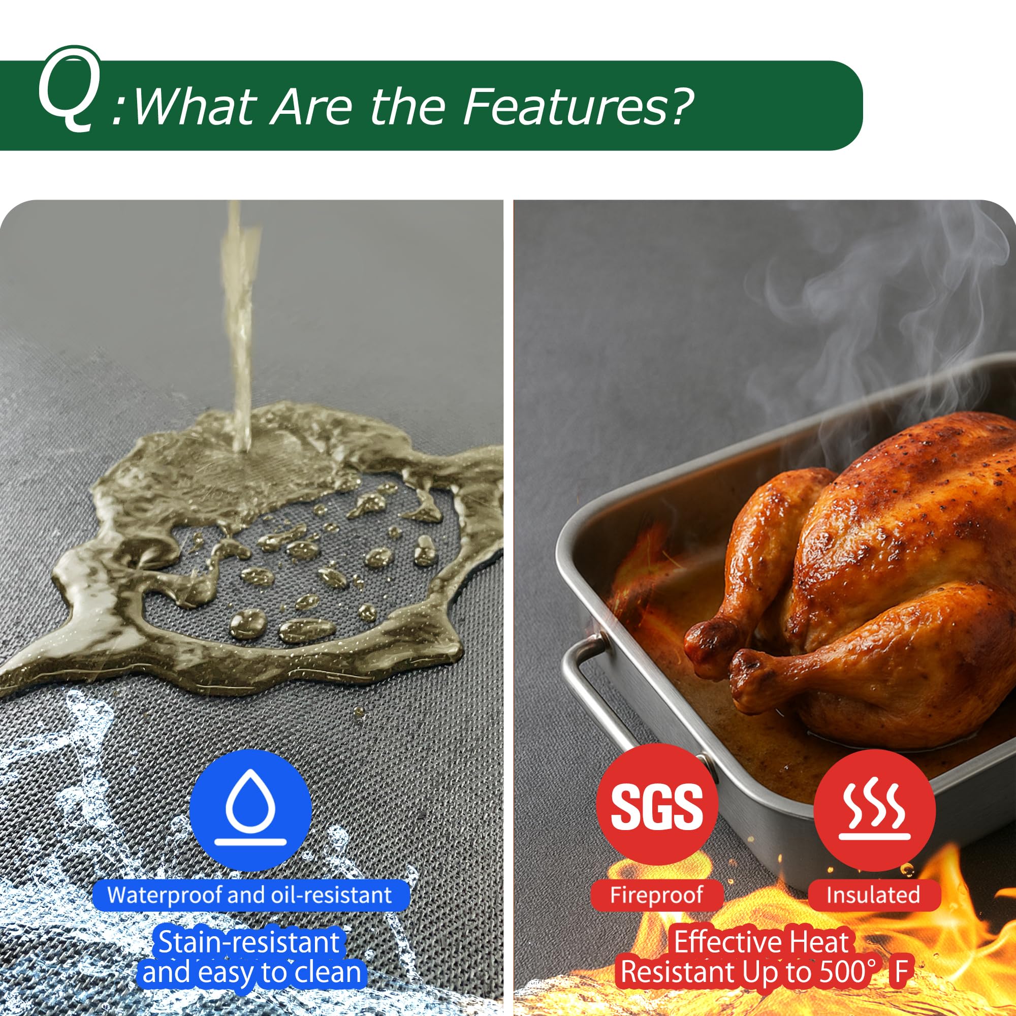 Fireproof Stove Top Covers for Electric Stove, Waterproof & Heat Resistant Mat for Glass Top, Stovetop Protector, Anti-Scratch, 30x21 Black