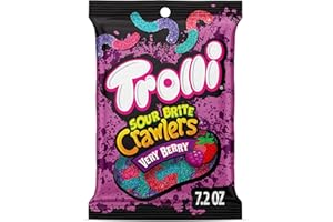 Trolli Sour Brite Crawlers, Candy, Very Berry, Sweet and Sour, Gummy Worms, 7.2 oz