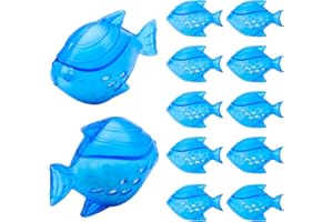 Funmit Humidifier Cleaning Fish, 12 Pack Humidifier Cleaner for Humidifiers and Fish Tanks, Purifies Water, Prevents Hard Water Build-Up, Reduces Scale, Blue