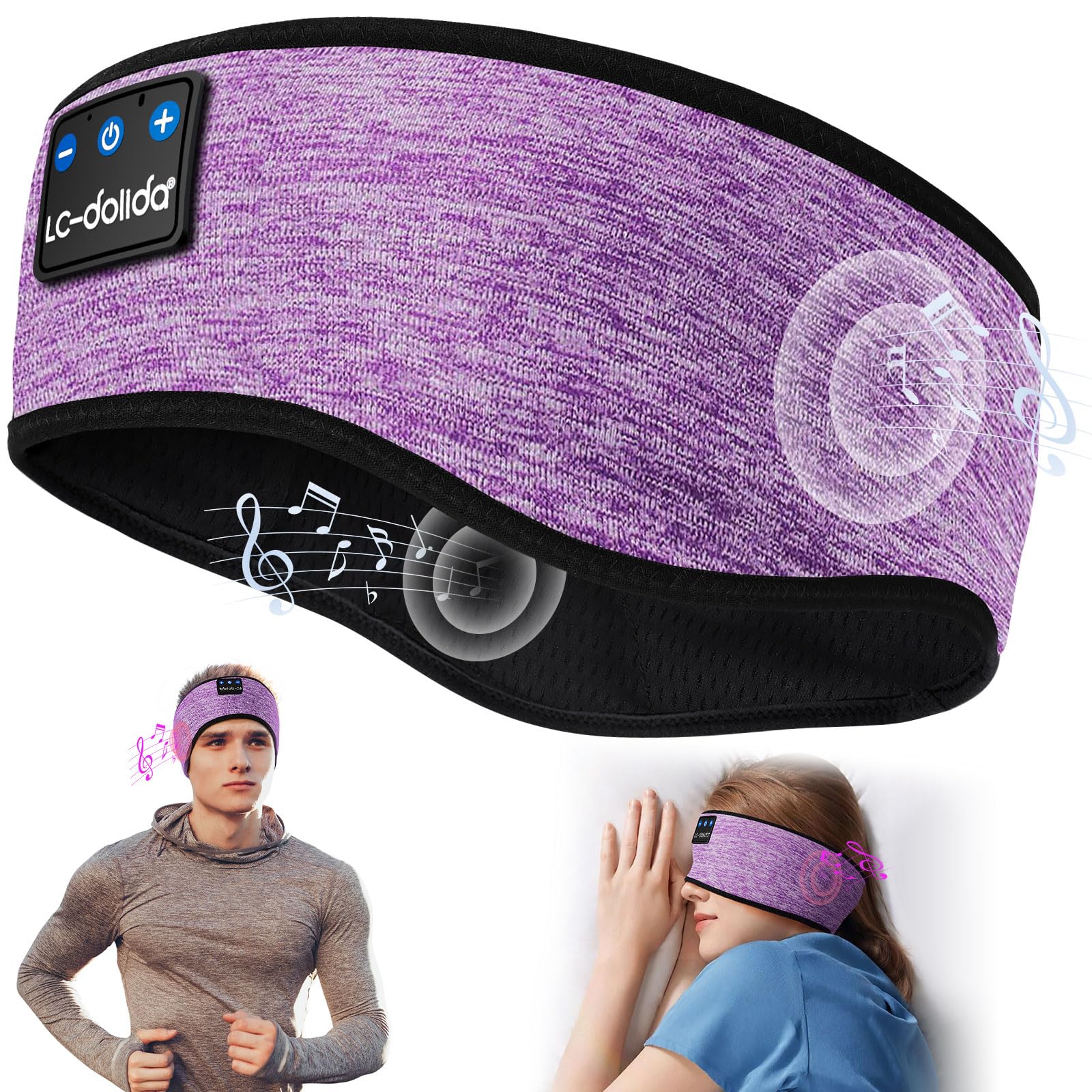Photo 1 of LC-dolida Headband Headphones Bluetooth Headband, Sleep Headphones Wireless Bluetooth with Ultra-Thin HD Stereo Speaker, Sleep Headband Earphones for Workout Yoga Insomnia Meditation Gifts