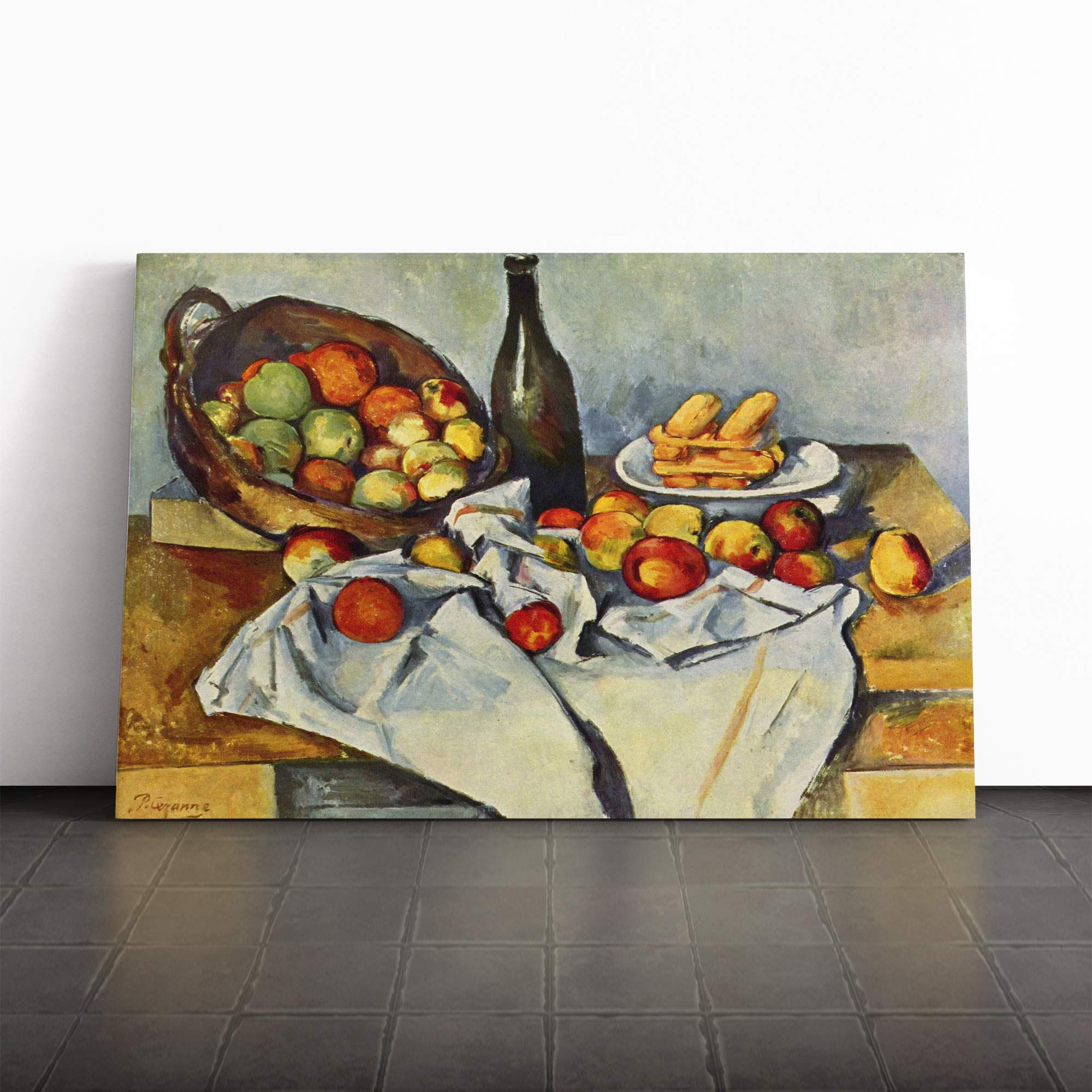 Paul Cezanne Still Life (10) Canvas Print | Gallery Wrapped 30mm Frame Wall Art | 20x14 inches | Ready to Hang | Modern Still Life Picture | Living Room Bedroom Lounge Office