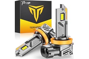 Termitor H11/H9/H8 Light Bulbs, [ Latest & Upgraded ] 40,000LM 10X Ultra-Bright, 360° Adjustable Quick Install, Real 1:1 Size Direct Replacement H11 Fog Light Bulb, 6500K Cool White, Pack of 2