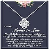 UNGENT THEM Silver Love Knot Necklace for Women, Mothers Day Wedding Valentines Christmas Birthday Gifts