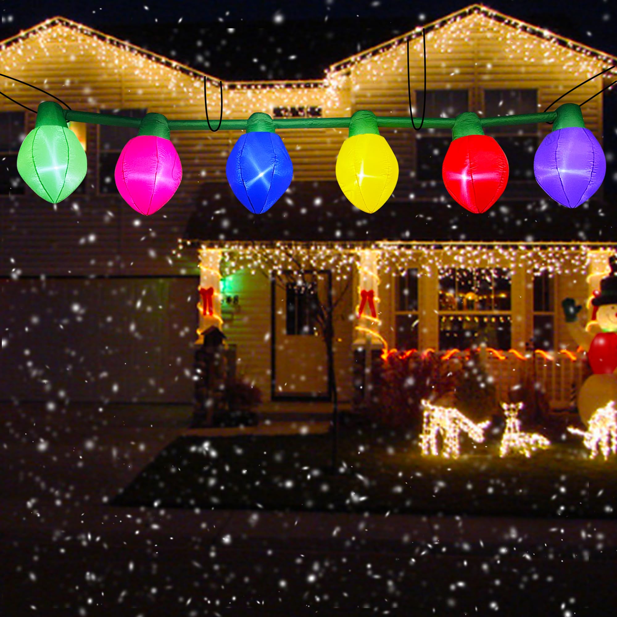 Photo 1 of SEASONBLOW 15 FT Christmas Inflatable Ornaments Balls Decoration Blow Up LED Lighted up for Lawn Yard Garden Home Indoor Outdoor Holiday Party