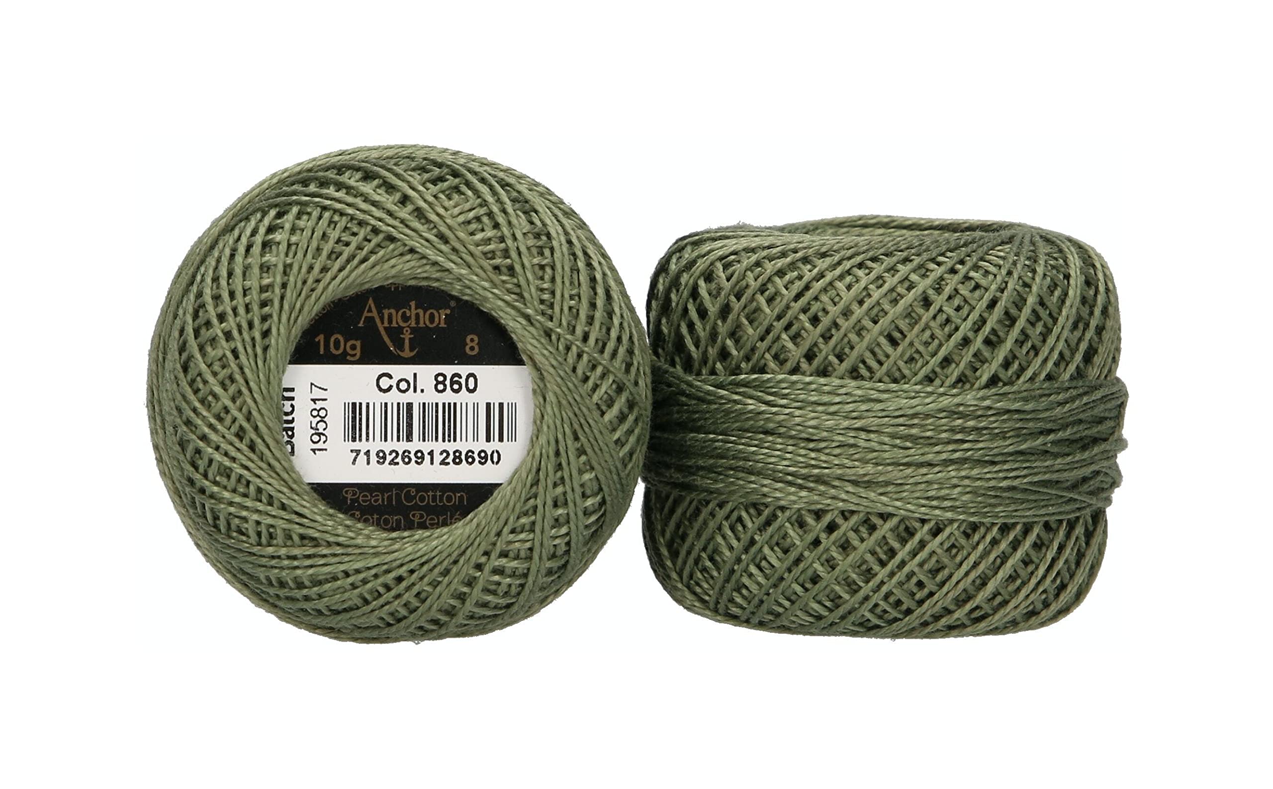 ANCHOR Pearl Yarn, Thickness: 8, Packaging: 10G, Running Length: 82M eukalyptus Embroidery Threads — image 1