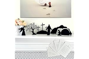 ROCC RUSTED ORANGE CRAFTWORKS CO. Holy Week Easter Advent - A Simple Family Tradition - Christian Easter Resurrection Scene Set Easter Display Religious Easter Decor Resurrection Decor (Black)