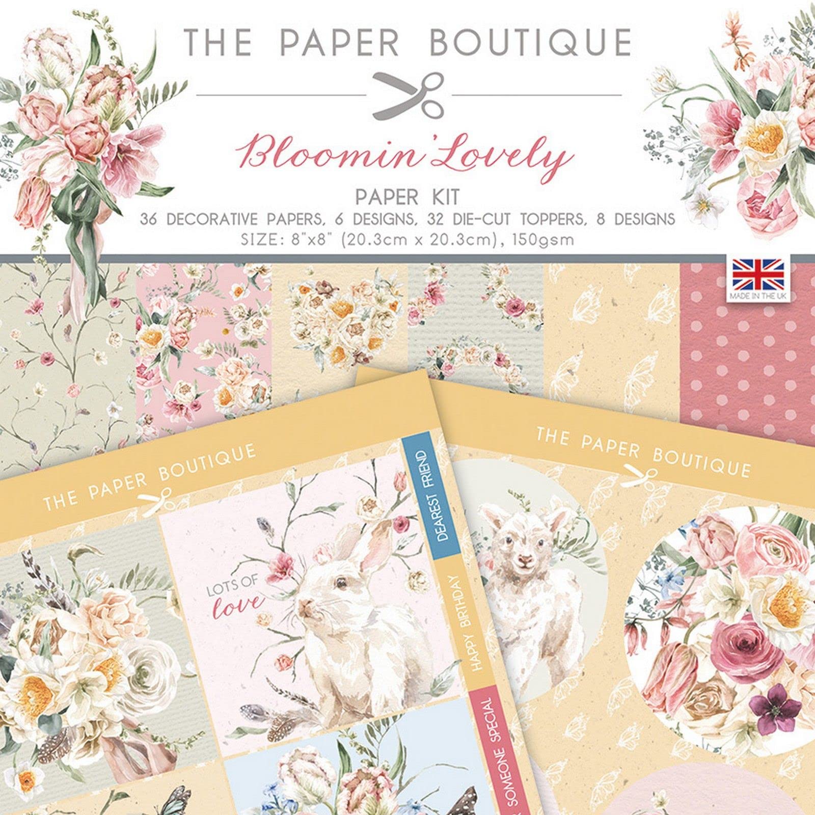 The Paper Boutique - Bloomin Lovely - Paper Kit, Multicoloured, 8 x 8 inches