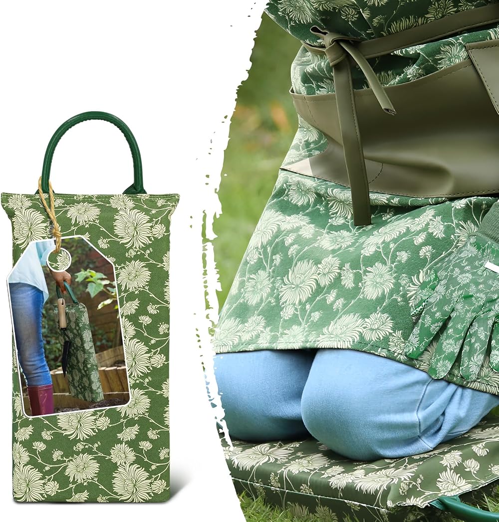 Colwelt Gardening Kneeling Pad Set with Apron, Extra Thick Pad 5cm