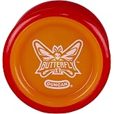 Duncan Toys Butterfly XT Ball-Bearing Trick Yo-Yo, Red with Orange Cap | Ball-Bearing Axle for 10x Longer Spin, Take-Apart Design, Starburst Response, Durable Plastic Body