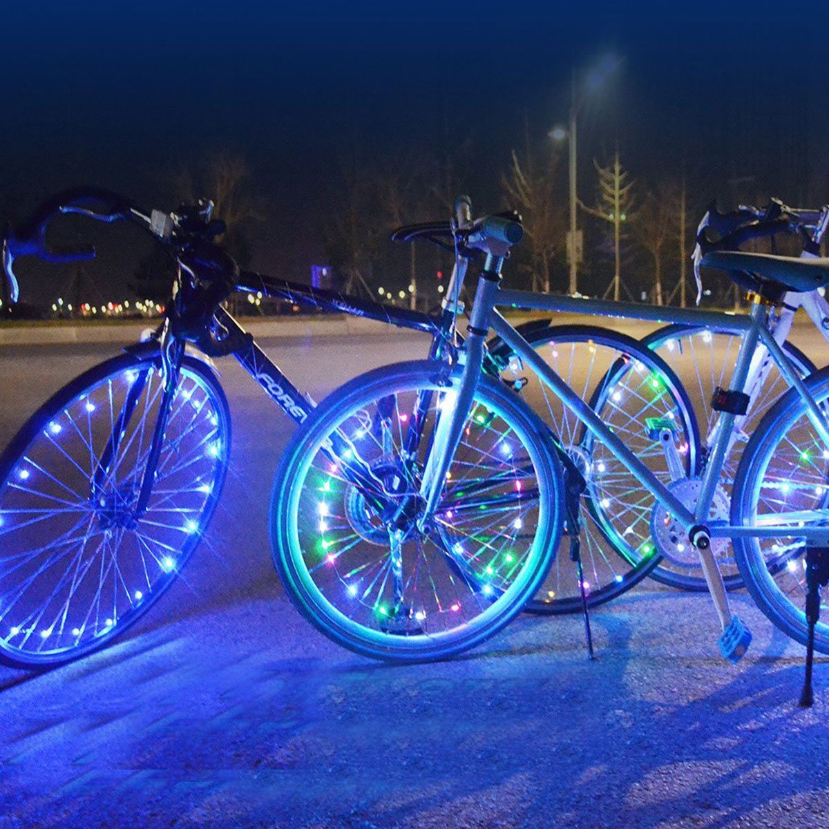 Bike Wheel Light, Ultra Bright LED Bicycle Tire Accessories Cycling Spoke Light String Waterproof - 2 Pack (White)