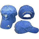 Trade Winds South Carolina Palmetto Faded Blue Washed Embroidered Baseball Hat Cap (RUF)