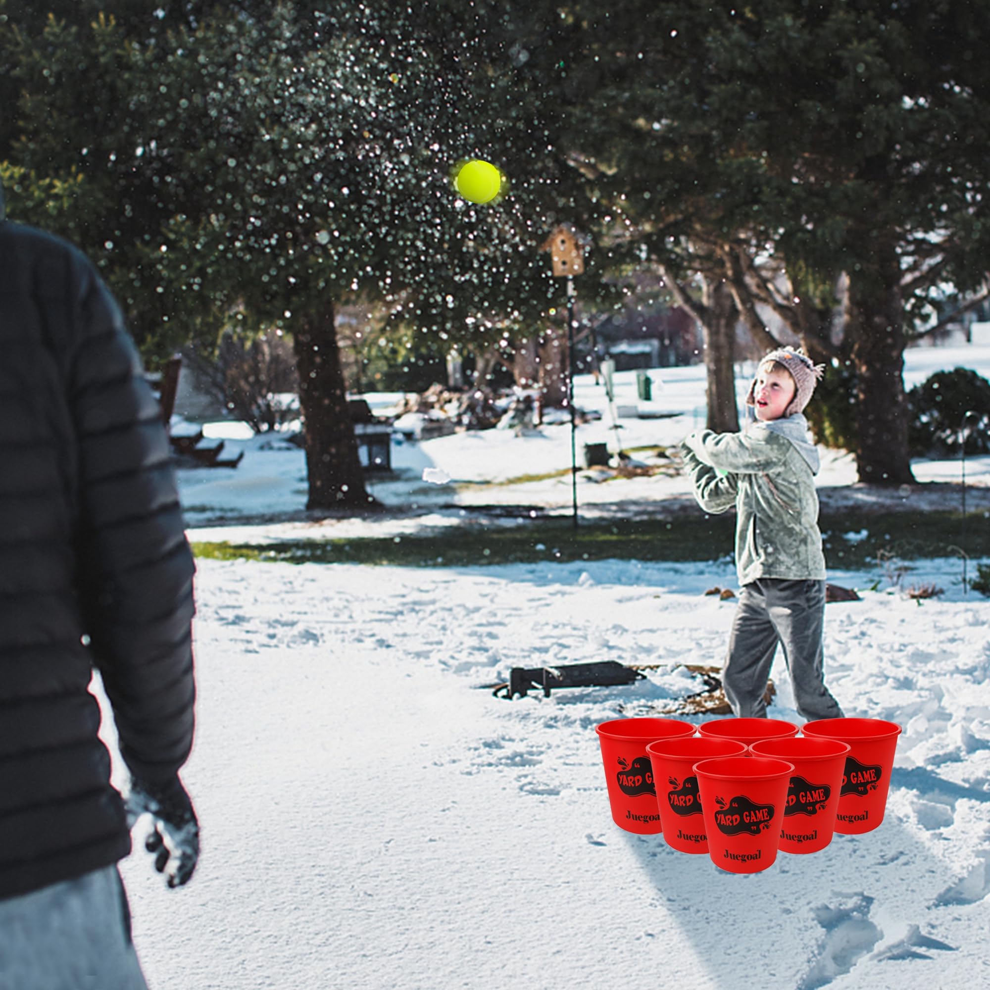 Juegoal Outdoor Giant Yard Pong Game Set Outdoor Toss Game Throwing Game for Beach, Camping, Lawn and Backyard