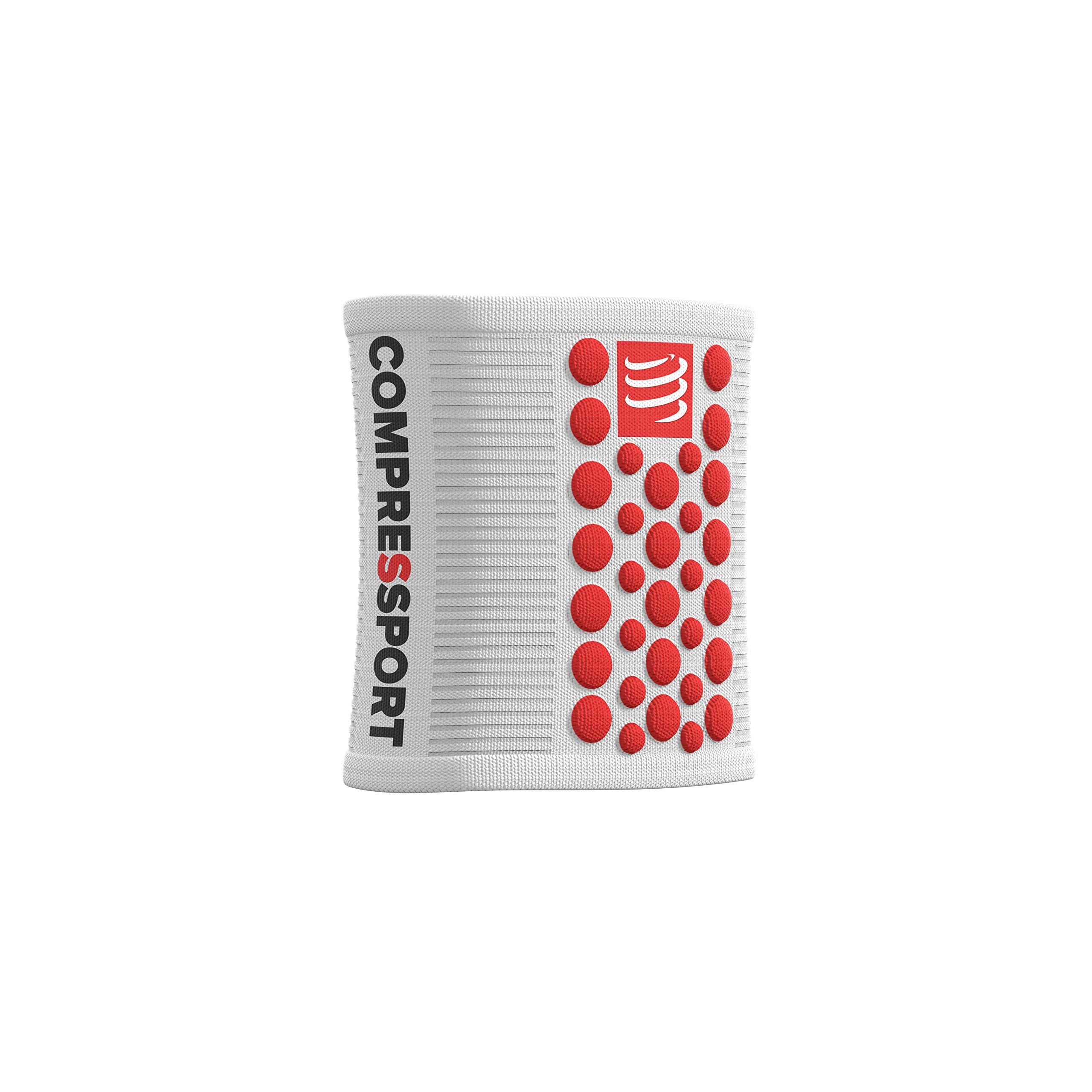 COMPRESSPORT Unisex Sweatbands 3d.dots Mu equera antitranspiraction multideporte, White Red, Talla Unica UK