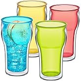 Amazing Abby - Rockies - 20-Ounce Insulated Plastic Tumblers (Set of 4), Double-Wall Plastic Drinking Glasses, Mixed-Color Reusable Cups, BPA-Free, Shatter-Proof, Dishwasher-Safe