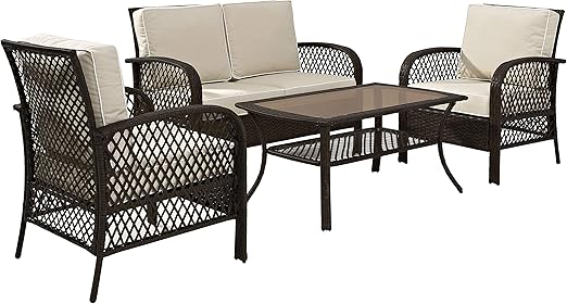 Amazon Com Crosley Furniture Ko70037br Sa Tribeca 4 Piece Outdoor