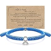 LAMIBEE Bracelet For A Cause, Awareness Ribbon Bangle Bracelets, Wristbands Get Well Soon, Protection Surfer String Bracelet for Men, Women Boho Amulet Style