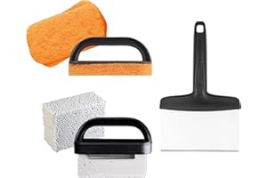 Blackstone 5060 Grill & Griddle Kit 8 Pieces Premium Flat Top Grill Accessories Cleaner Tool Set-1 Stainless Steel 6" Scraper