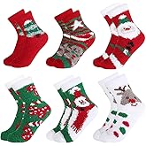 LOKIPA 6 Pairs Christmas Socks, Funny Christmas Socks Unisex Warm Thermal Novelty Gift Socks for Family Christmas, Holiday or Birthday Gift