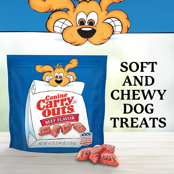 CANINE CARRY OUTS DOG TREATS, BEEF FLAVOR, 47 OUNCE