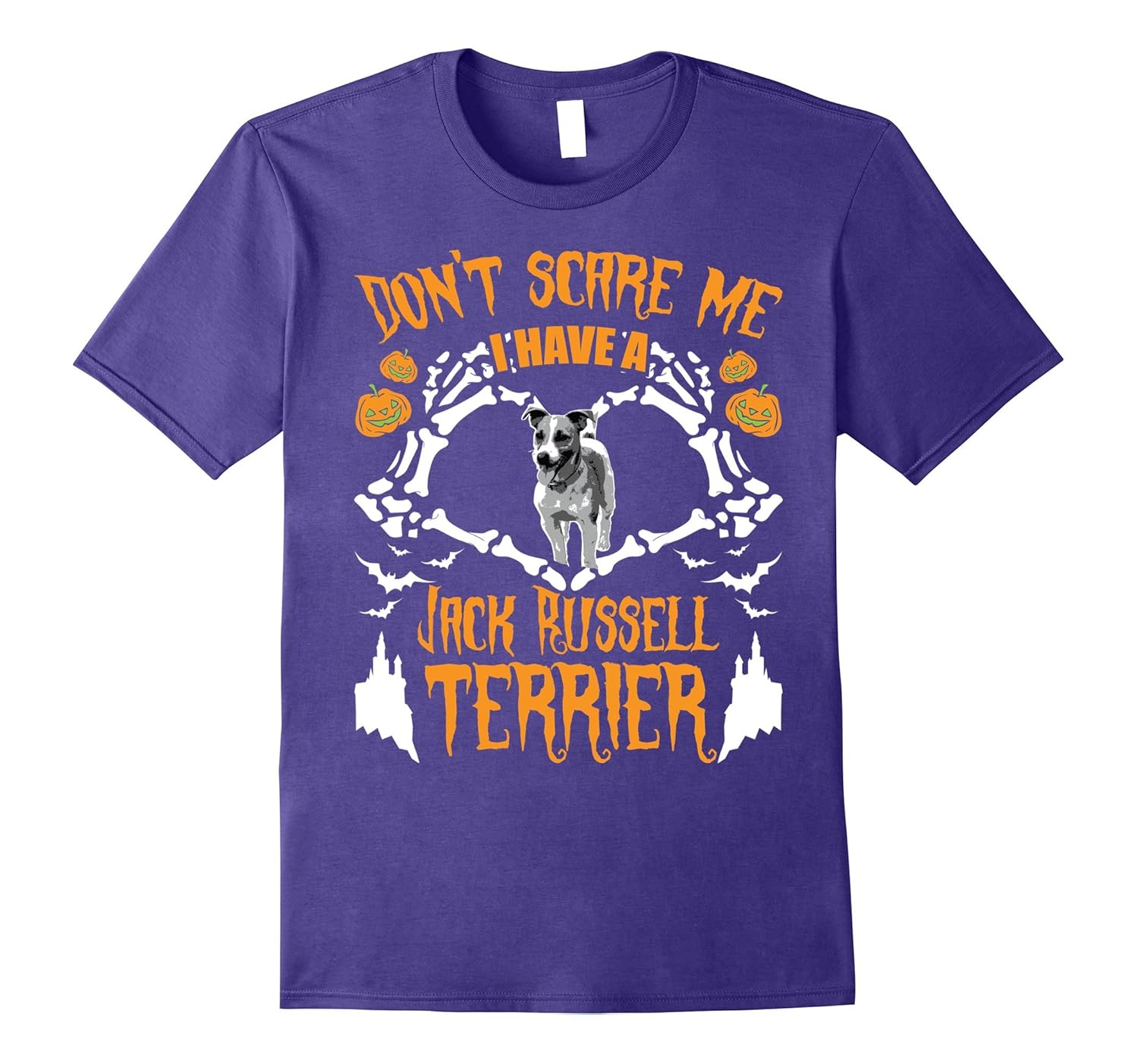 Jack Russell Terrier T-Shirt Funny Halloween Skeleton Shirt-ANZ