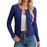 GRACE KARIN Knit Cardigan Sweaters, Long Sleeve Lightweight Sweater, Button Open Front Cropped Cardigans