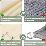 Yeahmart 3m Triangle Sun Shade Sail with Fixing Kit Cream 98% UV Block view 5