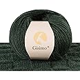 Gisimo 100% Inner Mongolian Cashmere Yarn, 6-Ply Luxurious and Soft Yarn for Hand Knitting & Crocheting (Forest Green, 1 Ball)