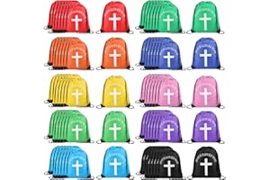 SilTriangle Jesus Loves You Drawstring Backpack Bulk Easter Church Gifts Christian Religious Gift Bag Polyester Backpack(Multicolor,100 Pcs)