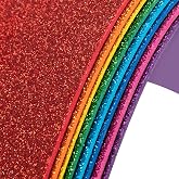 8 Pack Glitter Foam Sheets Craft 8 x 12 inch (Rainbow) | 8 Colors Sparkles Foam Paper for Art Crafts Projects, Classrooms Scrapbook Gift DIY Cutters Card Party Decoration