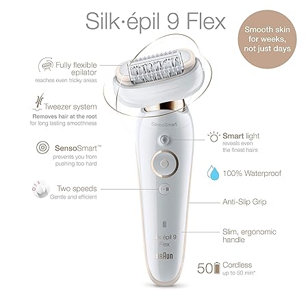 Amazon Com Braun Epilator Silk Epil 9 Flex 9 300 Beauty Set Facial Hair Removal For Women Shaver Trimmer Cordless Rechareable Wet Dry Facespa Beauty
