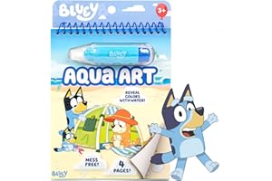 Horizon Group USA Bluey Aqua Art – Pages d'activités réutilisables avec stylo à eau pour dessiner et colorier sans désordre