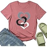 YITAN Women Cute Graphic Tee Heart T-Shirts