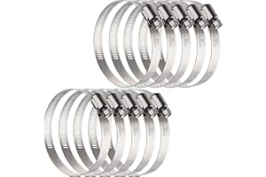 OURU 10Pack 3 inch Hose Clamp,Stainless Steel Large Hose Clamps Adjustable from 2-15/16"-3-1/2"/75-90mm,Metal Worm Drive Gear Duct Clamp for Air Ducting,Dryer Vent Hose,Fuel Line,Plumbing,Automotive