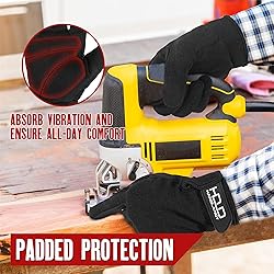 HANDLANDY Mens Work Gloves for Outside, Flexible