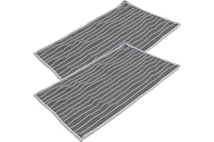 TOVINANNA Breathable Sweat Absorbing Pillow Towel Cover 2Pcs Grey Striped Non-Coarse Cloth Protector for Home