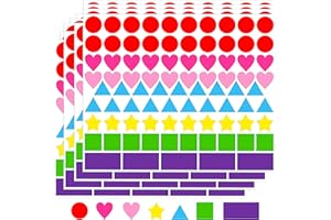 YSHIHE 2016 PCS Multi-Shaped Color Coding Stickers 7 Colors 6 Shape Coding Labels Dot Stickers for Toddlers Kid DIY Student Classroom,Office,Etc(Round,Hearts,Stars,Triangle,Square,Rectangle)