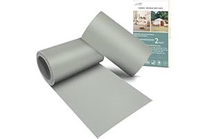 Azobur 2 Pieces Waterproof Extra Large Canvas Repair Tape, Boat Cover Repair Kit, Tent Repair Tape, Pop Up Canvas Repair Kit, Suitable for Various Fabric Repair (Light Grey)